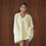 Ciera Oversized Fuzzy V-Neck Sweater