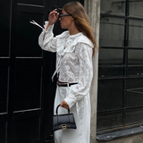 Claris White Lace Frill Blouse watereverysunday