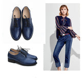 Classic Solid Color Genuine Leather Oxford Brogues