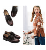 Classic Solid Color Genuine Leather Oxford Brogues