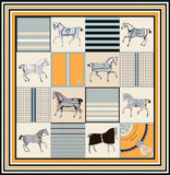 Classic Horse Prints Square Silk Scarf, 90cm