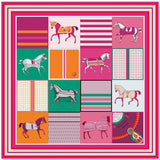 Classic Horse Prints Square Silk Scarf, 90cm