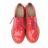 Classic Solid Color Genuine Leather Oxford Brogues