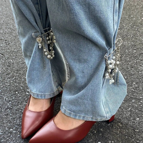 Clea Pearl Chain Brooch