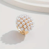 Cluster Pearl Dome Cocktail Ring