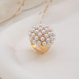 Cluster Pearl Dome Cocktail Ring