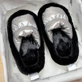 Color Contrast Plush Lined Space Puffer Slide Sandals - 3 Colors watereverysunday