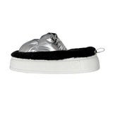 Color Contrast Plush Lined Space Puffer Slide Sandals - 3 Colors watereverysunday