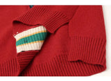 Color Contrast Stripe Trim Knit Vest watereverysunday