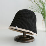 Colorblock Trim Knitted Bucket Hat - 8 Colors watereverysunday