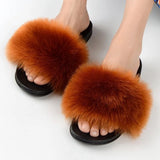 Colorful Faux Fur Slippers watereverysunday