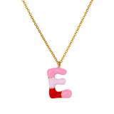 Colorful Resin Initial Letter Necklaces