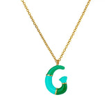 Colorful Resin Initial Letter Necklaces
