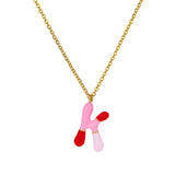 Colorful Resin Initial Letter Necklaces