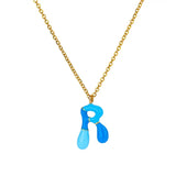 Colorful Resin Initial Letter Necklaces