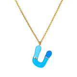 Colorful Resin Initial Letter Necklaces