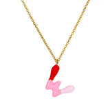Colorful Resin Initial Letter Necklaces