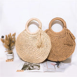 Coralie Round Straw Tote Bag
