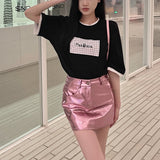 Corine Metallic Mini Skirts - Silver or Pink watereverysunday