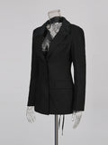 Cornelia Lace-Back Tailored Blazer