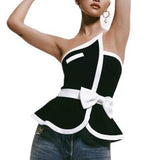 Corrie Black/White Bustier Top watereverysunday