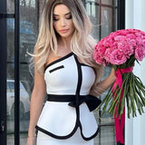 Corrie Black/White Bustier Top watereverysunday