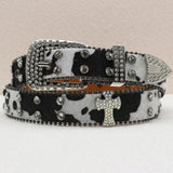 Cowhide Prints Rhinestone Western Belts