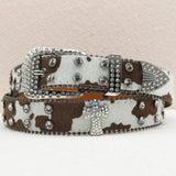 Cowhide Prints Rhinestone Western Belts