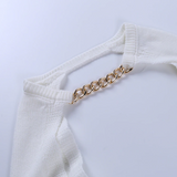 Cropped Bolero Knit Sweater with Gold Choker watereverysunday