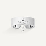 Crystal Leave Zirconia Sterling Silver Band Rings watereverysunday