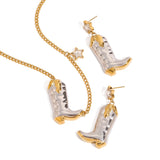 Chic Cowboy Boots Necklace and Earrings