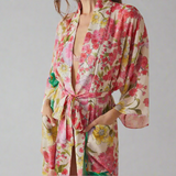 Daliah Peacock Floral Boho Kimono Robe