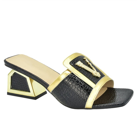 Daphnia Golden V  Croco Sandals - 5 Colors watereverysunday