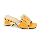 Daphnia Golden V  Croco Sandals - 5 Colors