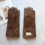 Sheepskin Shearling Wool Fur Gloves 
