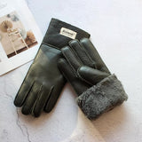 Sheepskin Shearling Wool Fur Gloves 