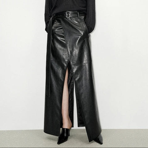 Dasia Faux Leather Maxi Skirt
