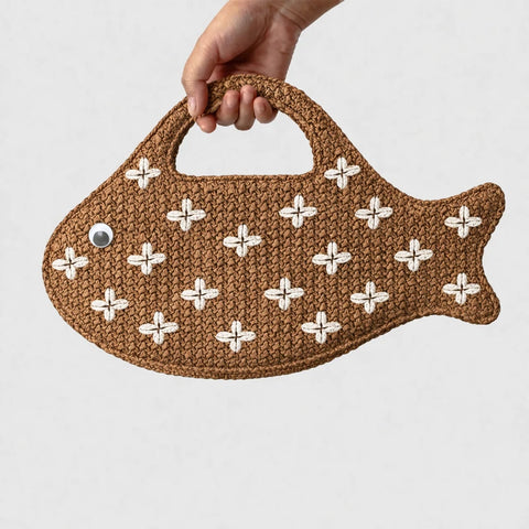 Defina Fish Crochet Clutch Bag