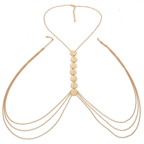 Delilah Sexy Body Chain Necklace - Silver or Gold