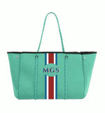 Delma YOUR Initials Monogram Stripe Neoprene Tote