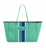 Delma YOUR Initials Monogram Stripe Neoprene Tote