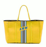 Delma YOUR Initials Monogram Stripe Neoprene Tote