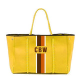 Delma YOUR Initials Monogram Stripe Neoprene Tote