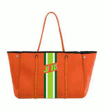 Delma YOUR Initials Monogram Stripe Neoprene Tote