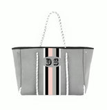 Delma YOUR Initials Monogram Stripe Neoprene Tote