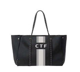 Delma YOUR Initials Monogram Stripe Neoprene Tote