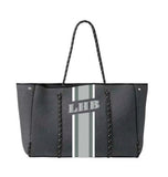 Delma YOUR Initials Monogram Stripe Neoprene Tote