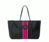 Delma YOUR Initials Monogram Stripe Neoprene Tote