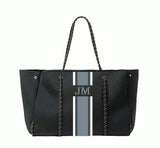 Delma YOUR Initials Monogram Stripe Neoprene Tote