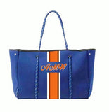 Delma YOUR Initials Monogram Stripe Neoprene Tote